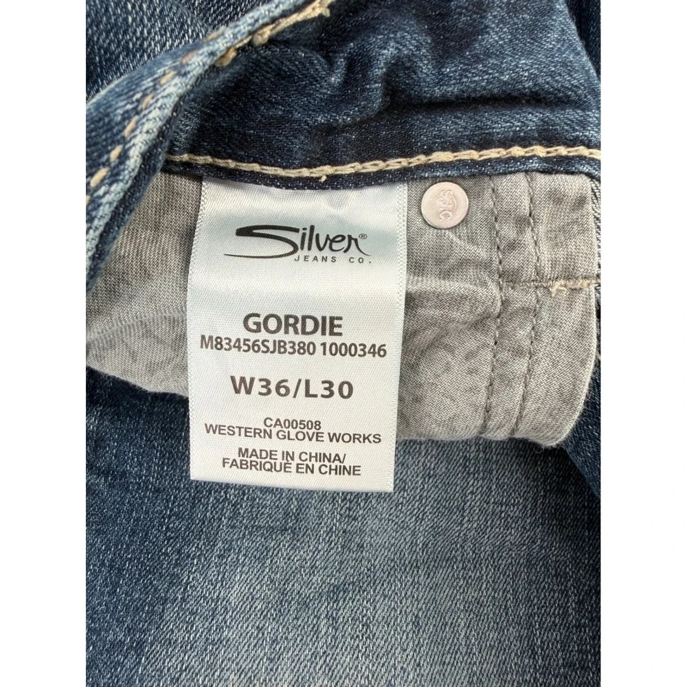 Silver Jeans Gordie 36x30 Mens‎ Y2K Relaxed Straight Leg Medium Wash Vintage